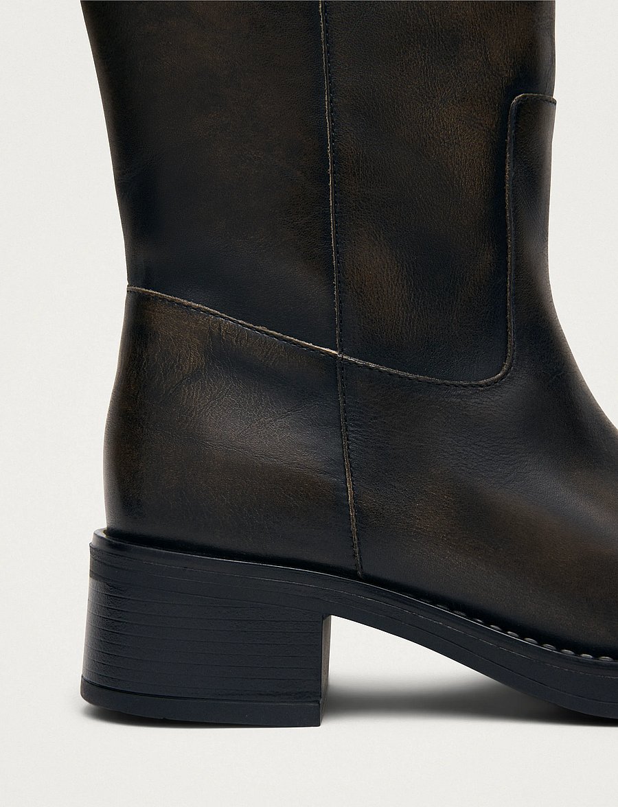 ALOHAS - Rajan Black Leather Boots - bronze brown - 4