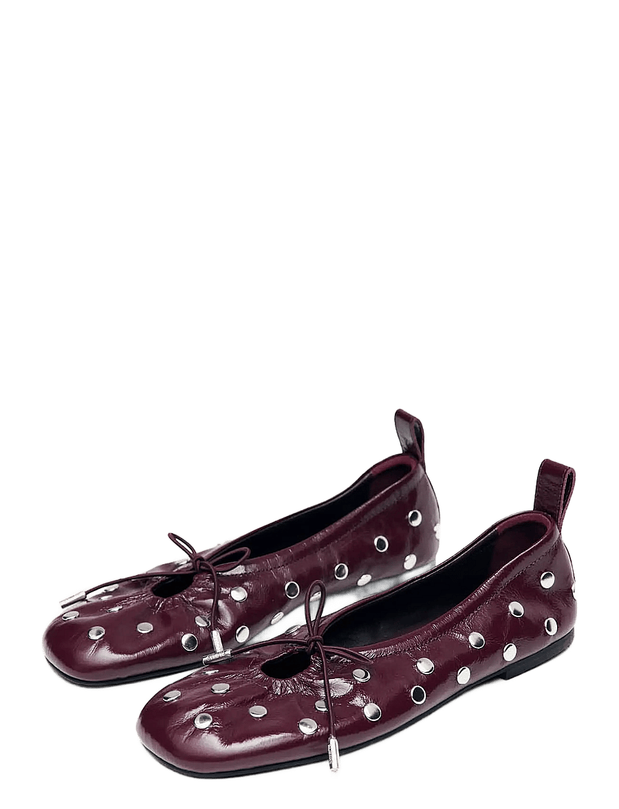 ALOHAS - Rosalind All Studs Patent Leather Ballet Flats - besondere anlässe - burgundy - 1