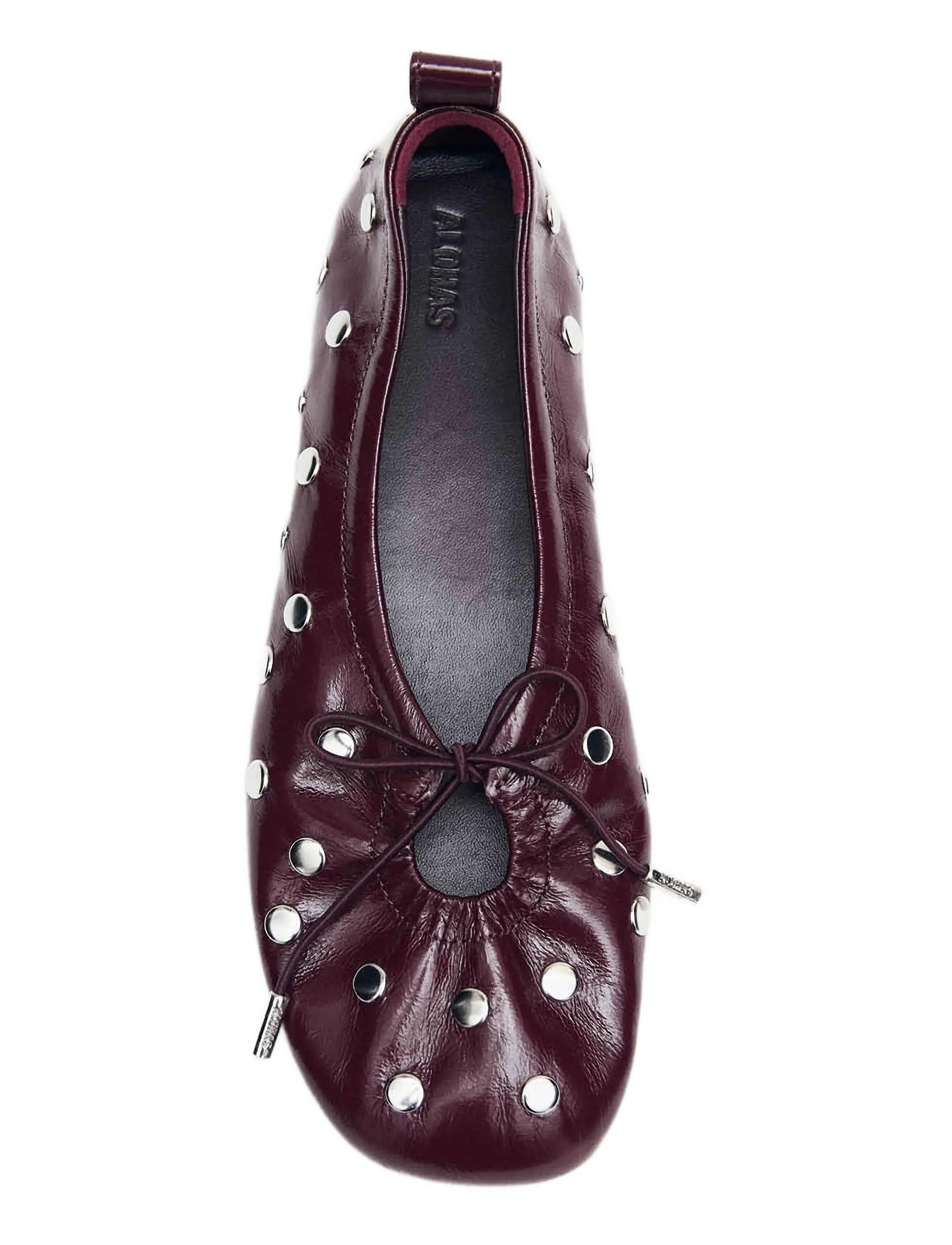ALOHAS - Rosalind All Studs Patent Leather Ballet Flats - besondere anlässe - burgundy - 2