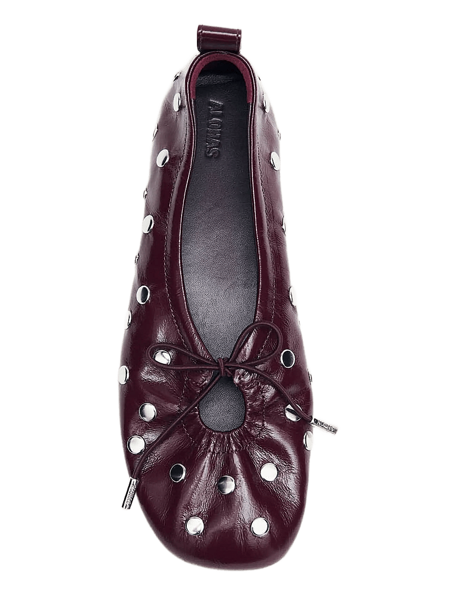 ALOHAS - Rosalind All Studs Patent Leather Ballet Flats - besondere anlässe - burgundy - 2