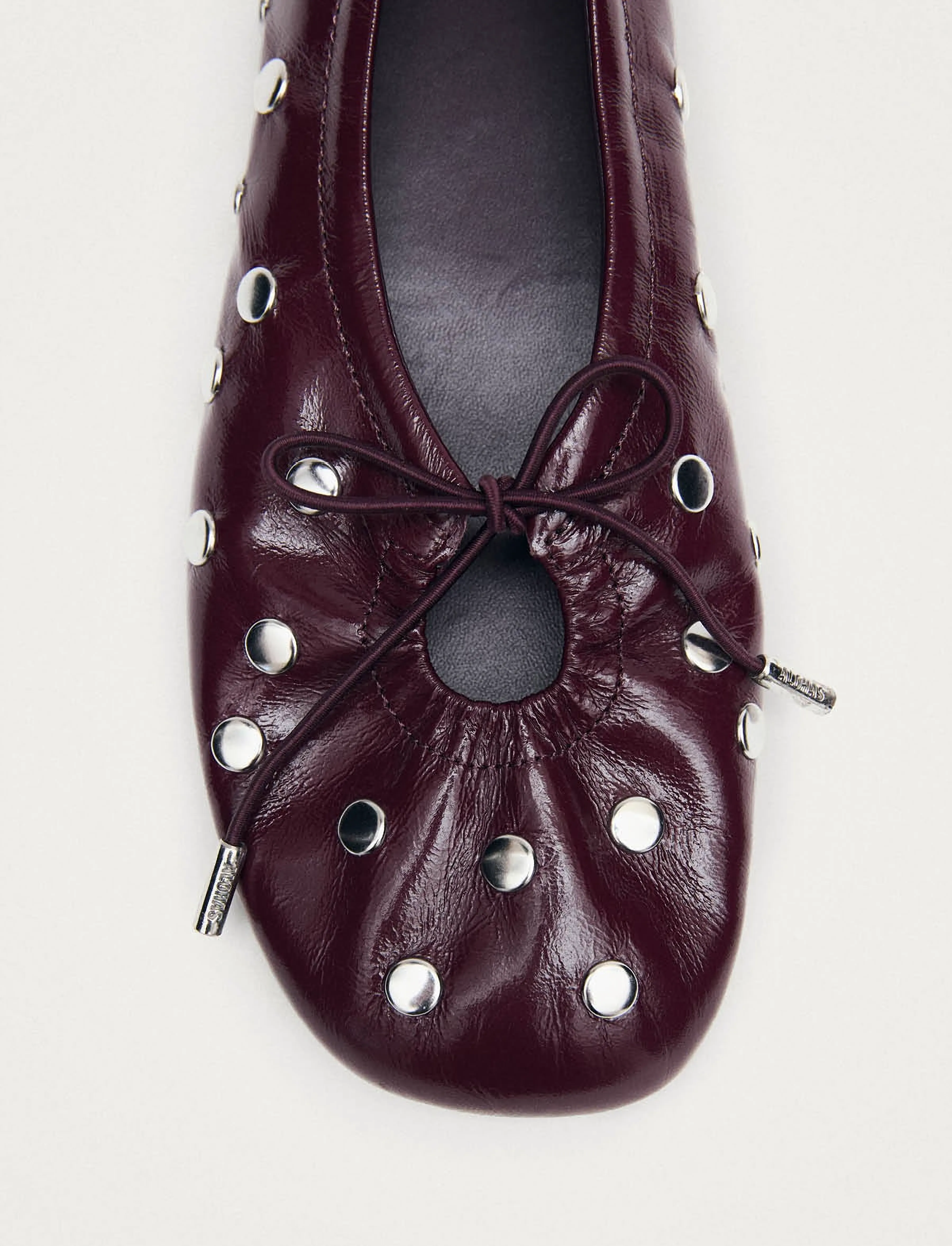 ALOHAS - Rosalind All Studs Patent Leather Ballet Flats - besondere anlässe - burgundy - 5