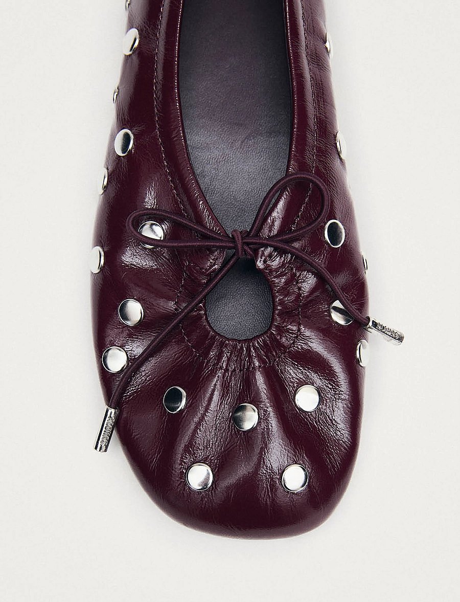 ALOHAS - Rosalind All Studs Patent Leather Ballet Flats - besondere anlässe - burgundy - 5