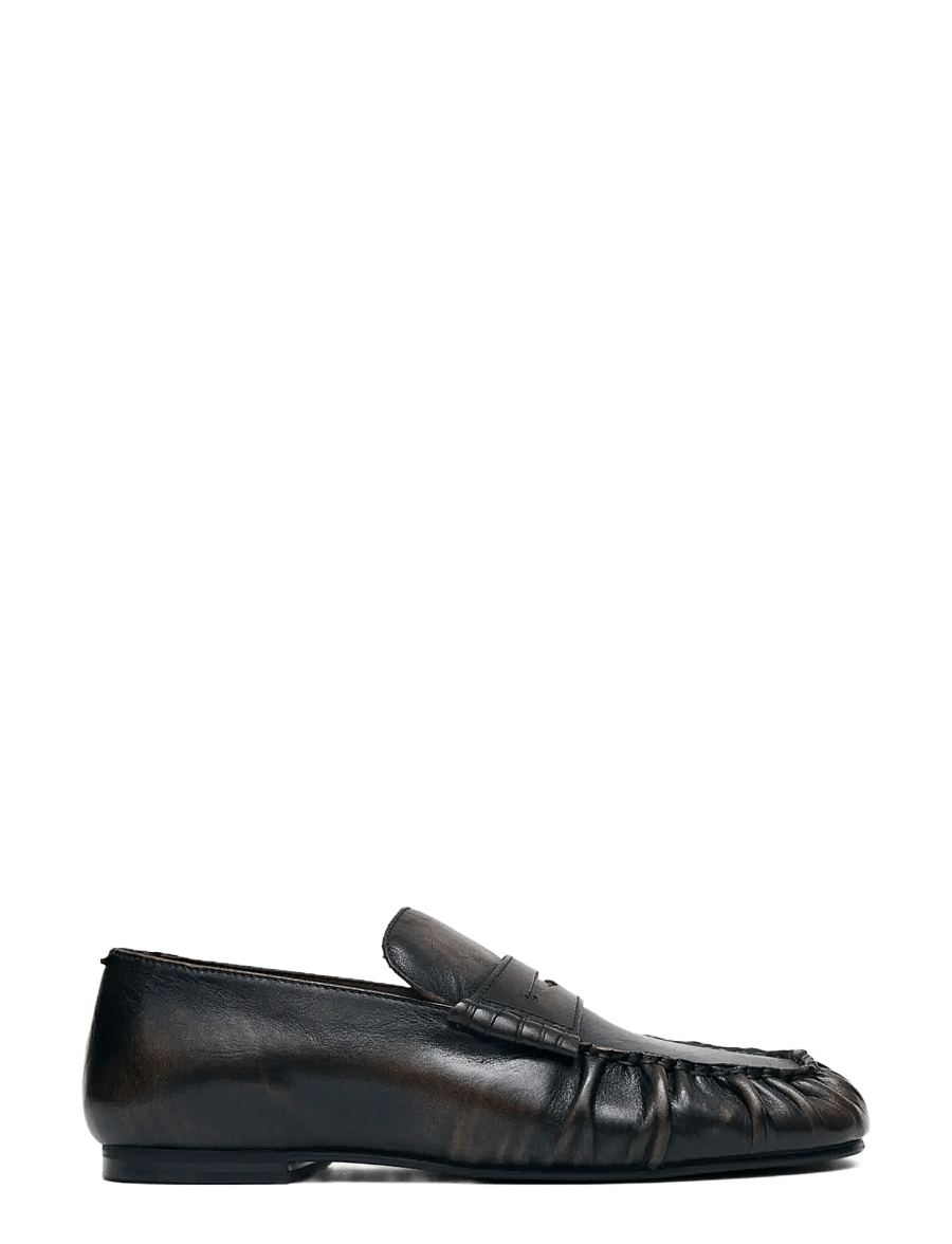 ALOHAS - Aven Vintage Effect Brown Leather Loafers - modetrends - chocolate brown - 2