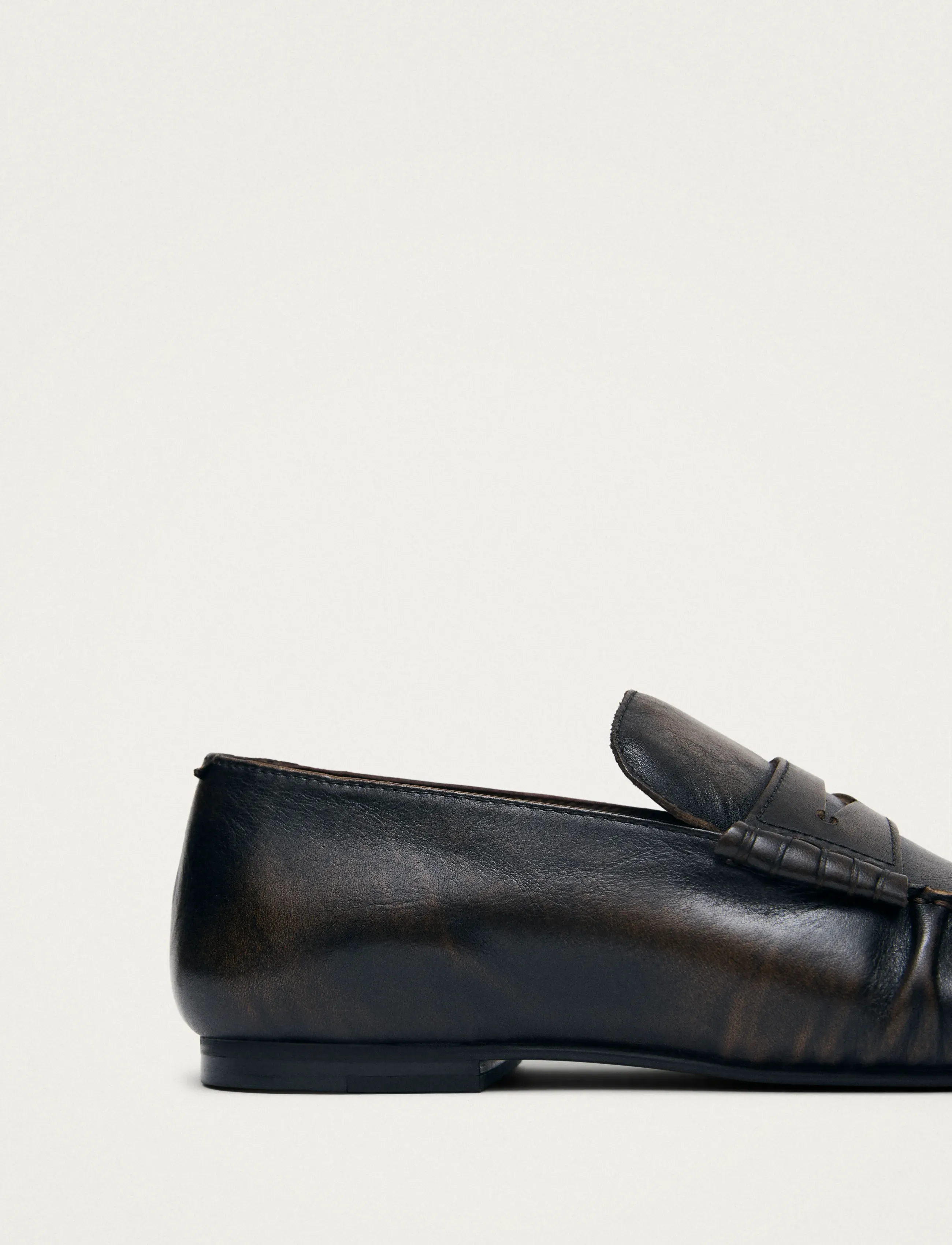 ALOHAS - Aven Vintage Effect Brown Leather Loafers - chocolate brown - 5