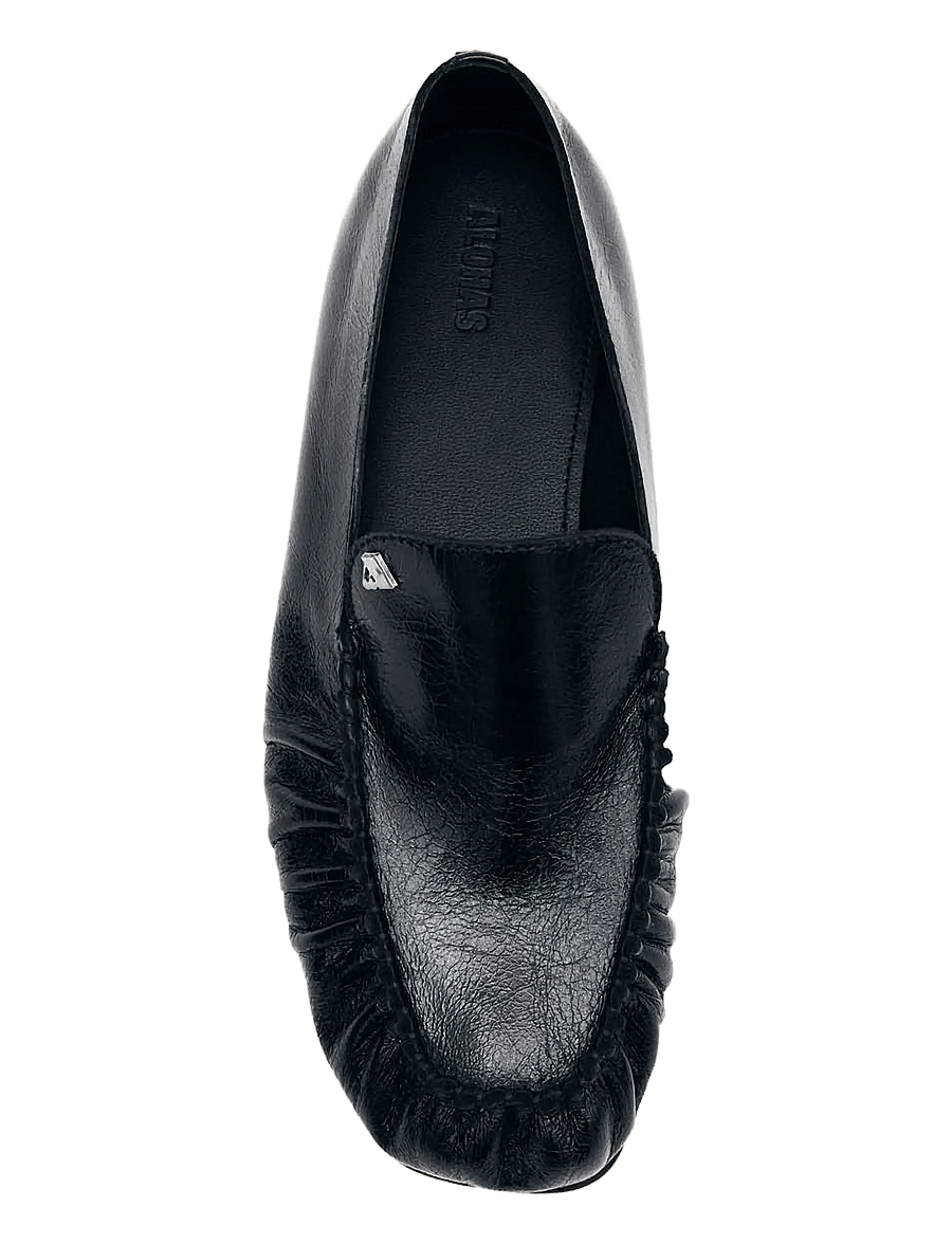 ALOHAS - Gabe Rift Black Leather Loafers - black - 1