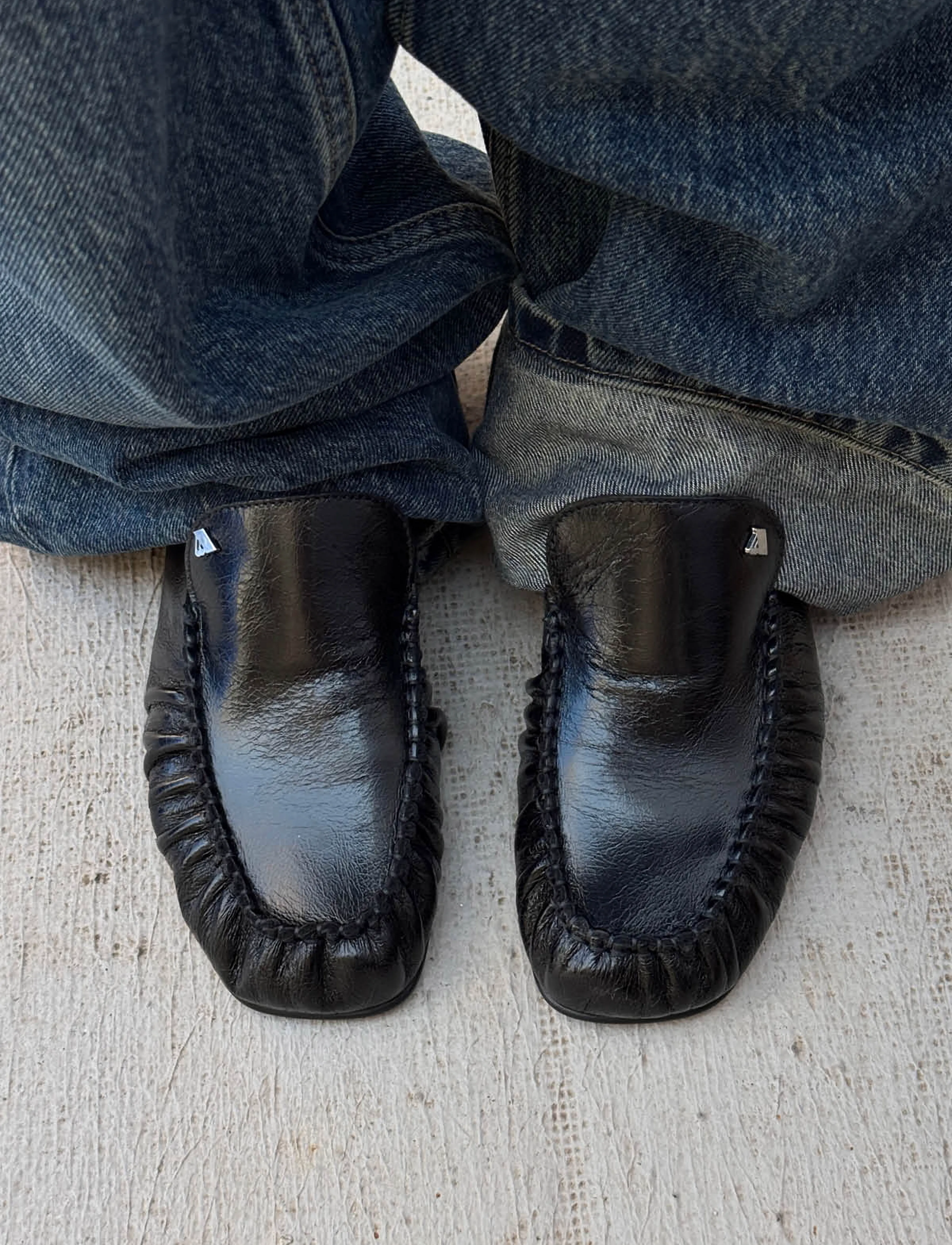 ALOHAS - Gabe Rift Black Leather Loafers - black - 0