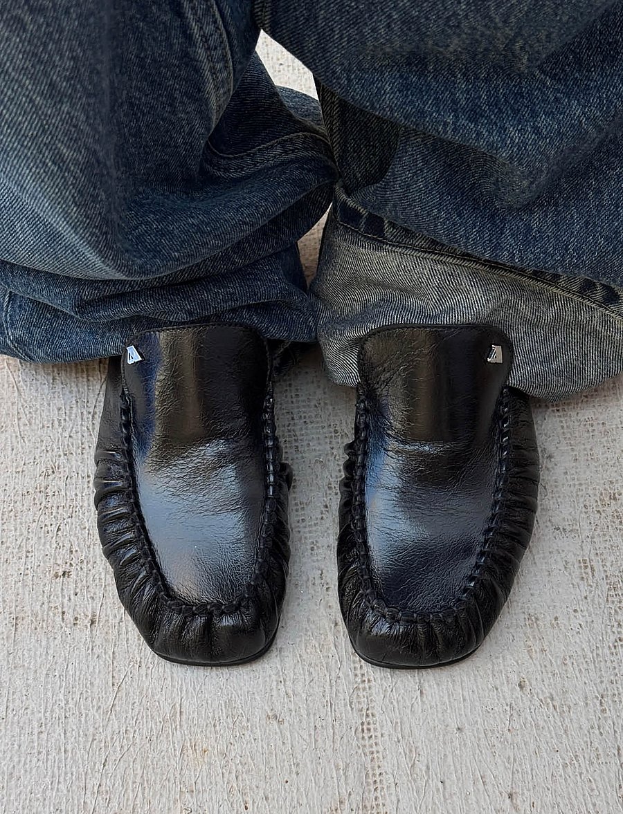 ALOHAS - Gabe Rift Black Leather Loafers - black - 0