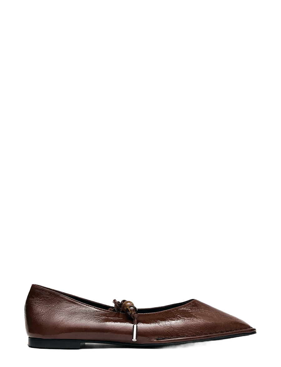 ALOHAS - Sway Beads Rift Brown Leather Ballet Flats - special occasions - brown - 2