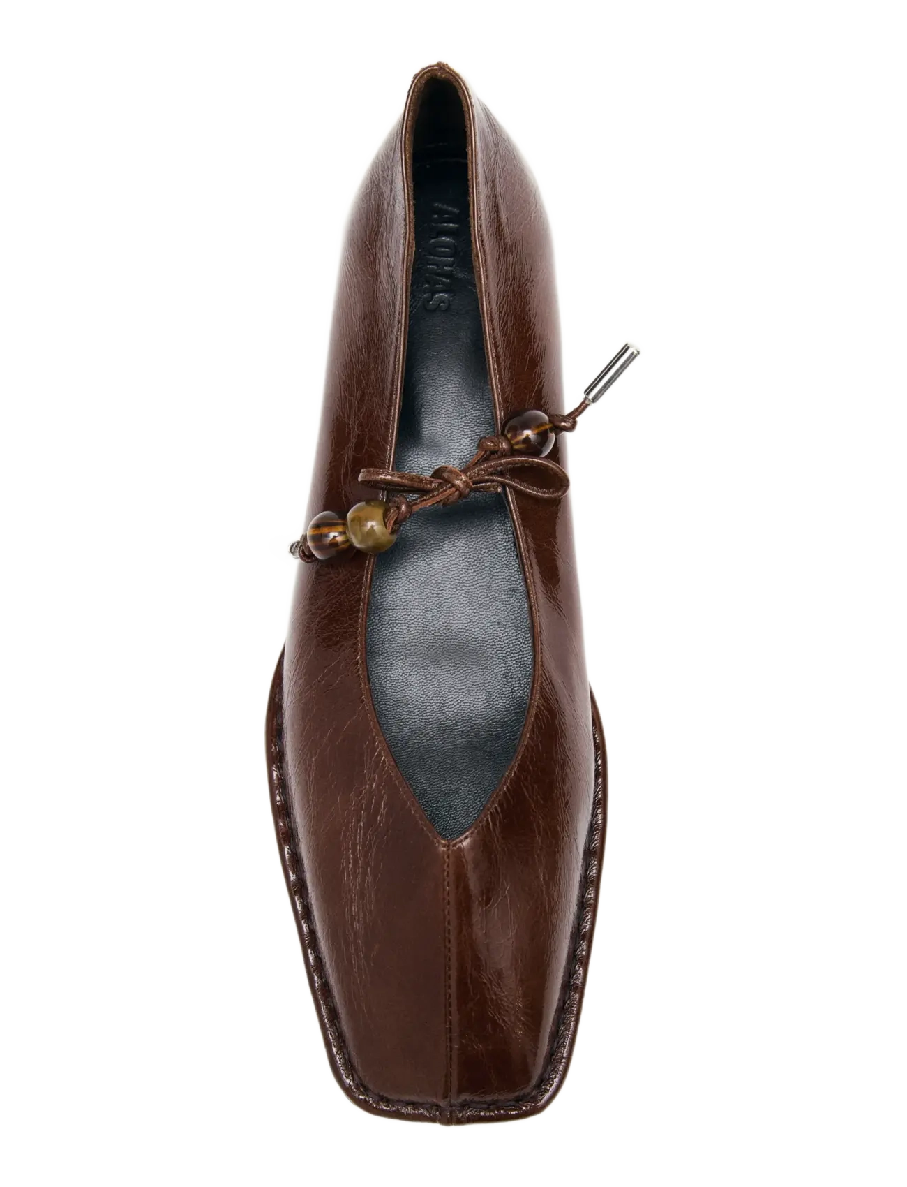 ALOHAS - Sway Beads Rift Brown Leather Ballet Flats - special occasions - brown - 3