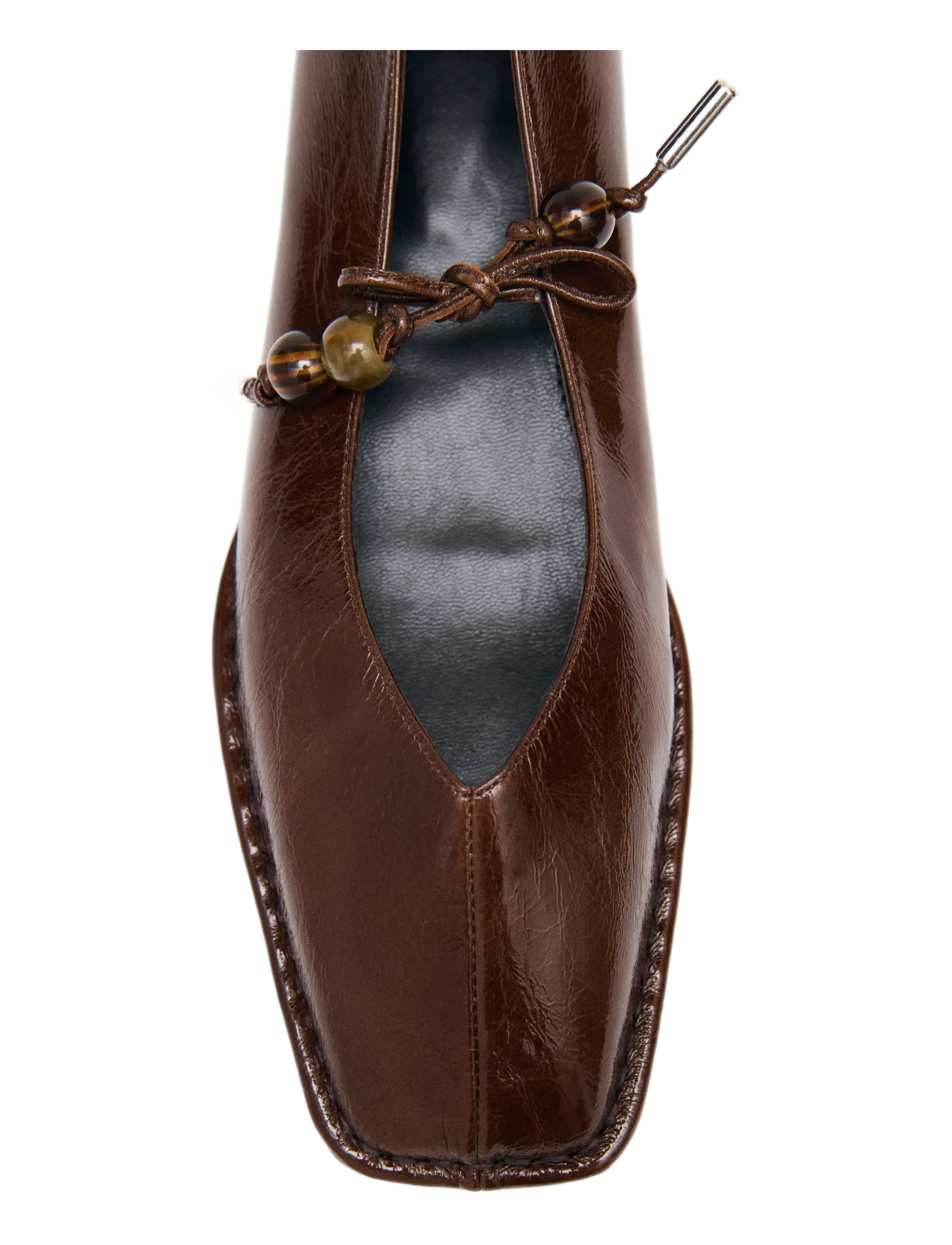ALOHAS - Sway Beads Rift Brown Leather Ballet Flats - special occasions - brown - 5