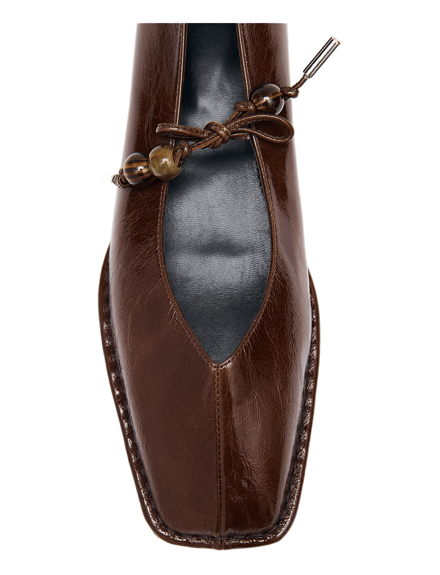 ALOHAS - Sway Beads Rift Brown Leather Ballet Flats - special occasions - brown - 5