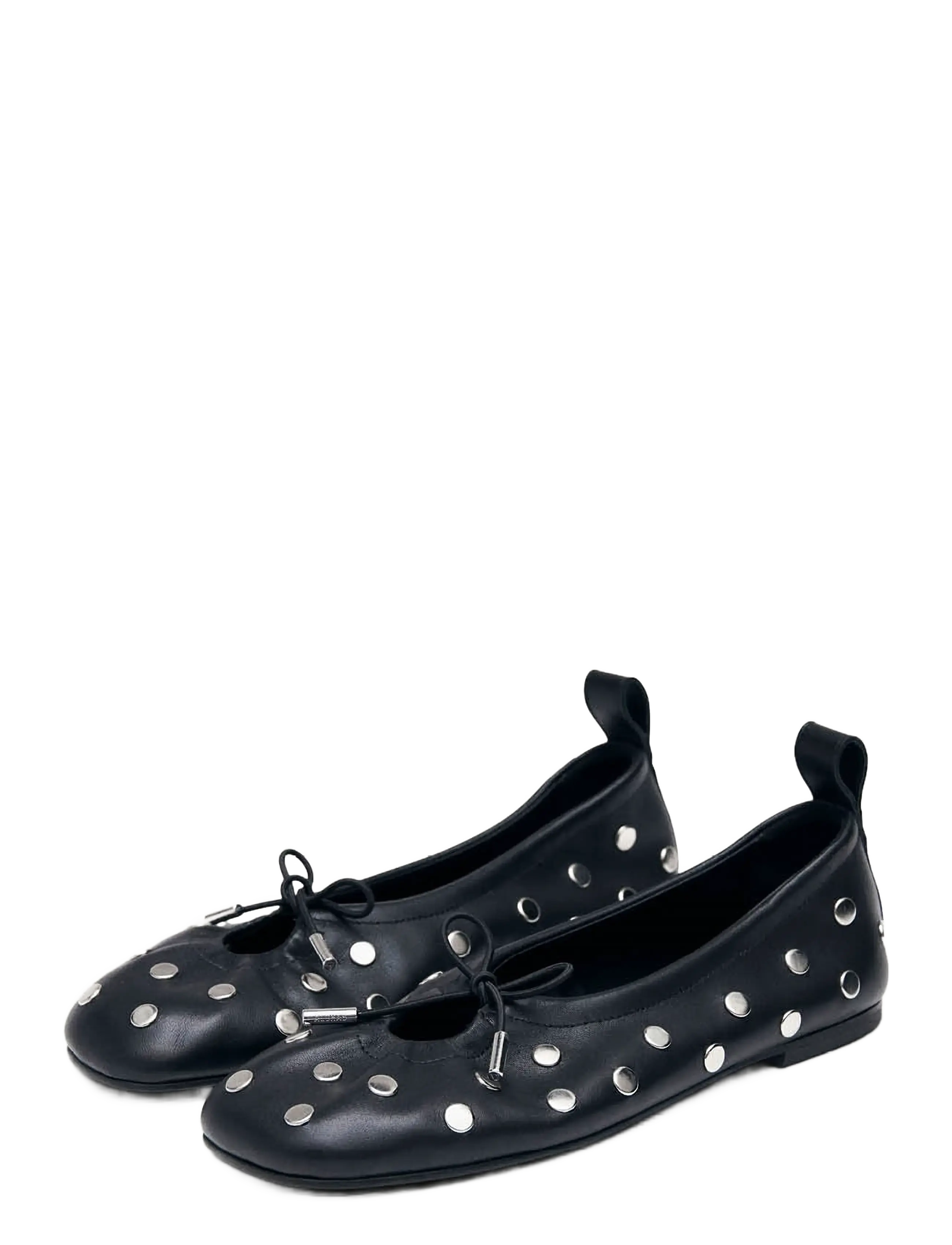ALOHAS Rosalind All Studs Black Leather Ballet Flats - Ballerina sko - BLACK / black