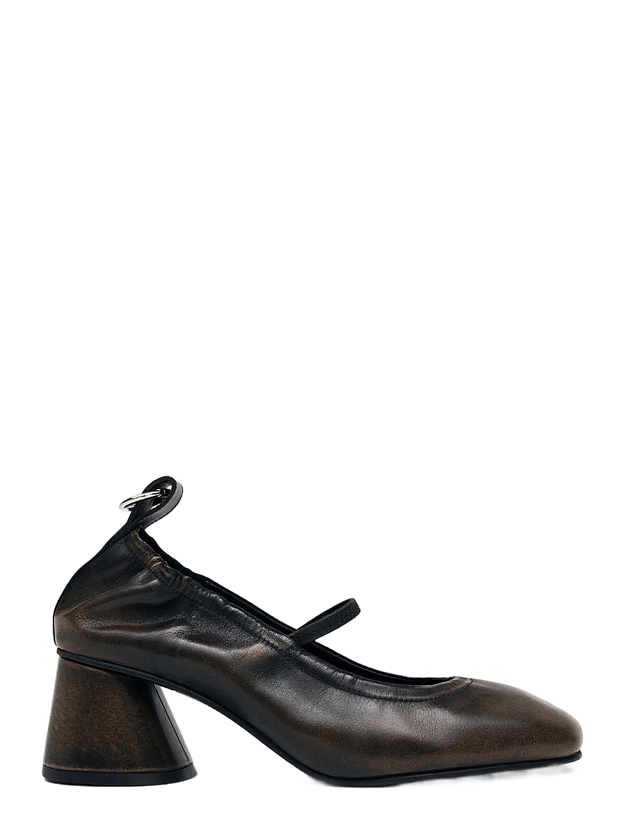 ALOHAS - Rhiane Vintage Effect Brown Leather Pumps - cocoa brown - 1