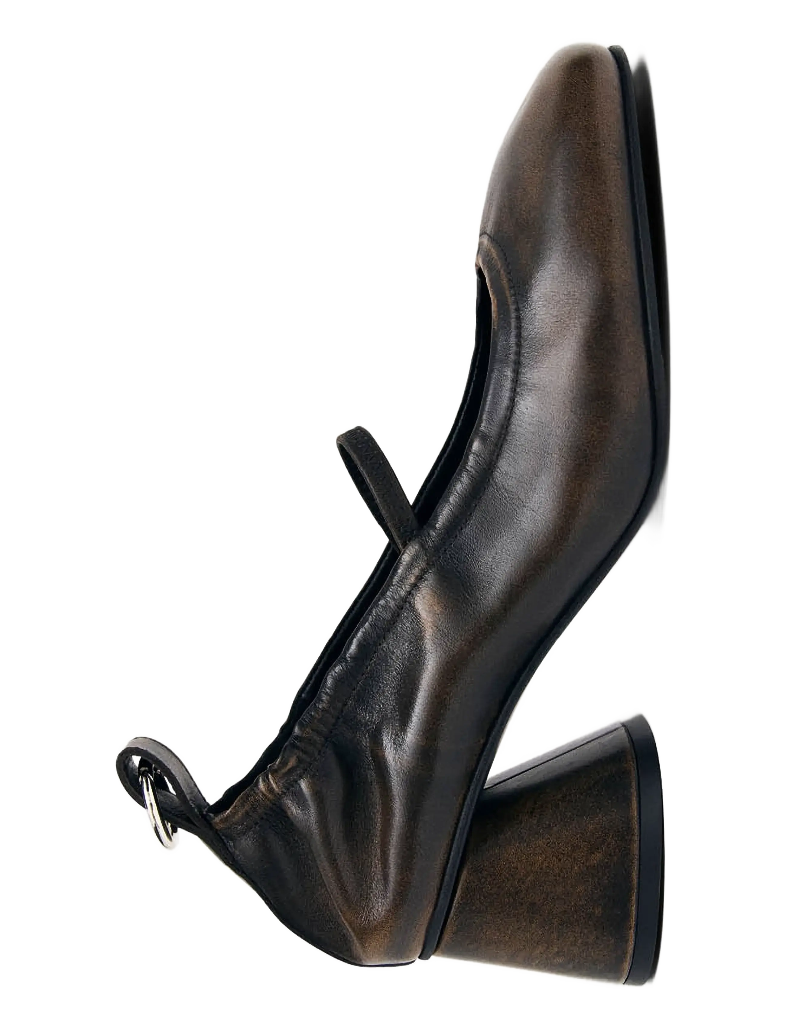 ALOHAS - Rhiane Vintage Effect Brown Leather Pumps - cocoa brown - 3