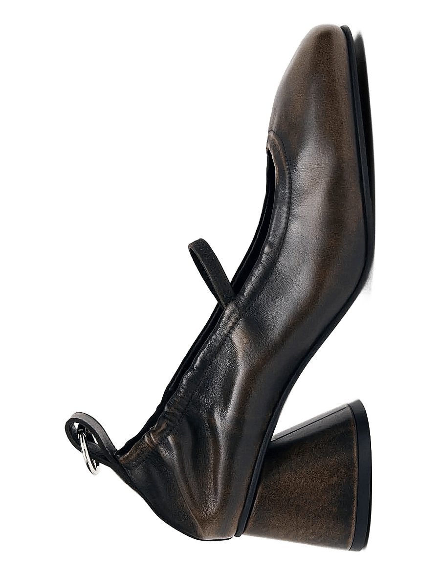 ALOHAS - Rhiane Vintage Effect Brown Leather Pumps - cocoa brown - 3