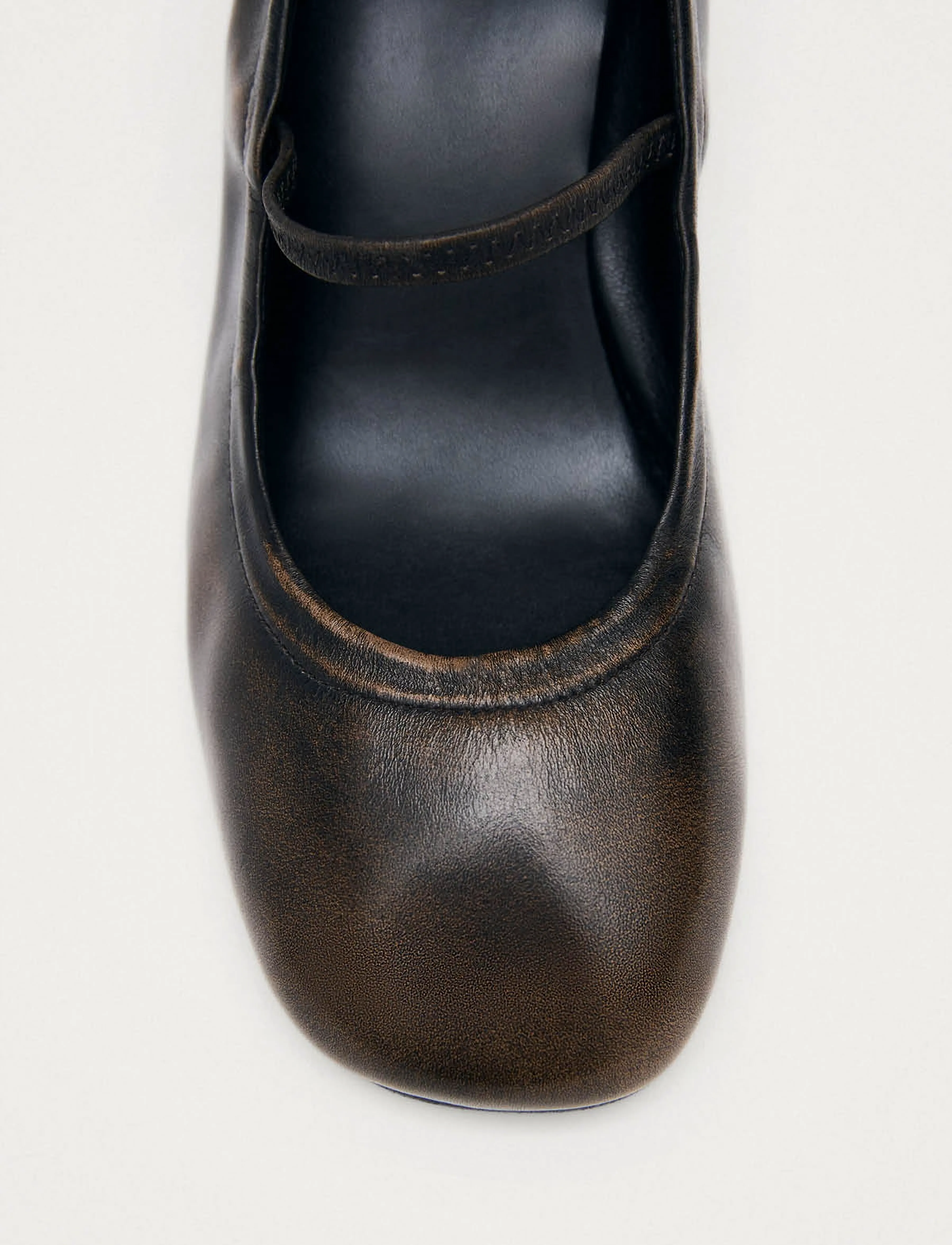ALOHAS - Rhiane Vintage Effect Brown Leather Pumps - cocoa brown - 4