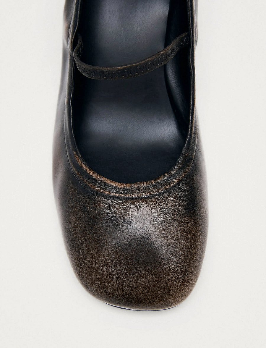 ALOHAS - Rhiane Vintage Effect Brown Leather Pumps - cocoa brown - 4