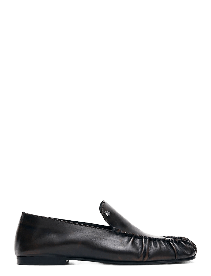 ALOHAS - Gabe Vintage Effect Leather Loafers - modetrends - cocoa brown - 1
