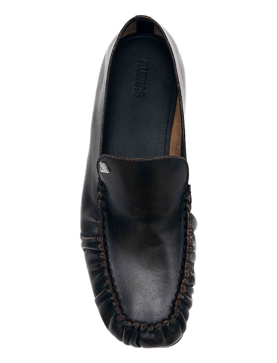 ALOHAS - Gabe Vintage Effect Leather Loafers - modetrends - cocoa brown - 2