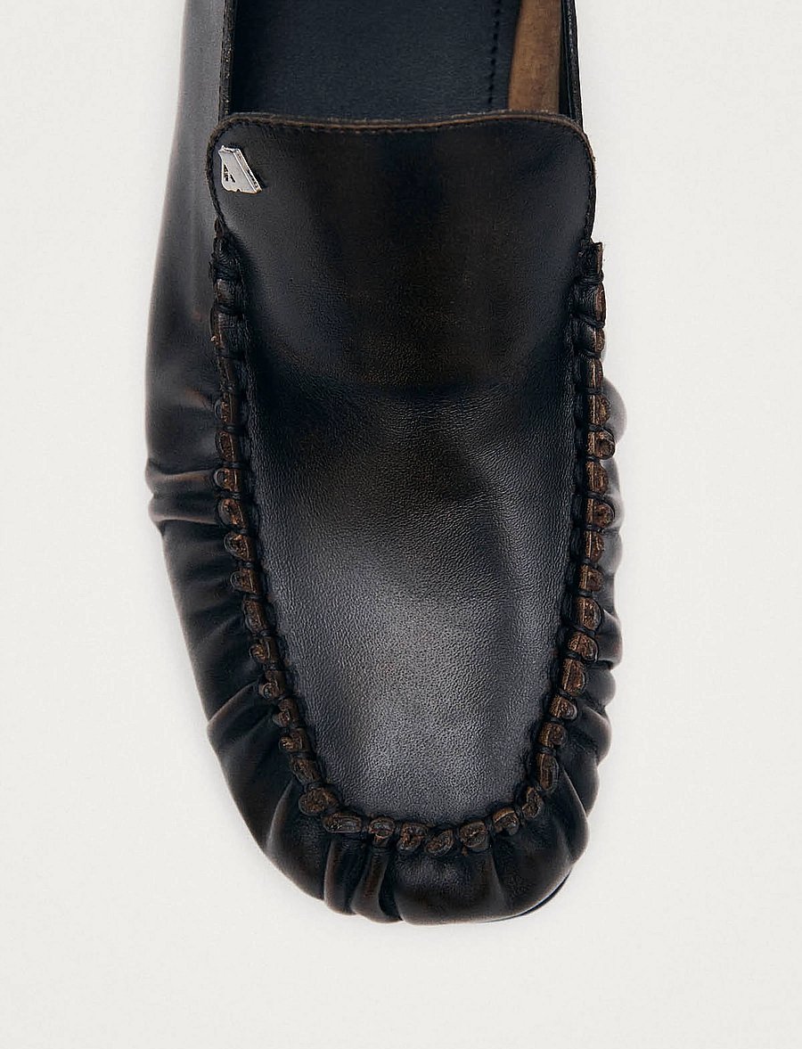 ALOHAS - Gabe Vintage Effect Leather Loafers - modetrends - cocoa brown - 5