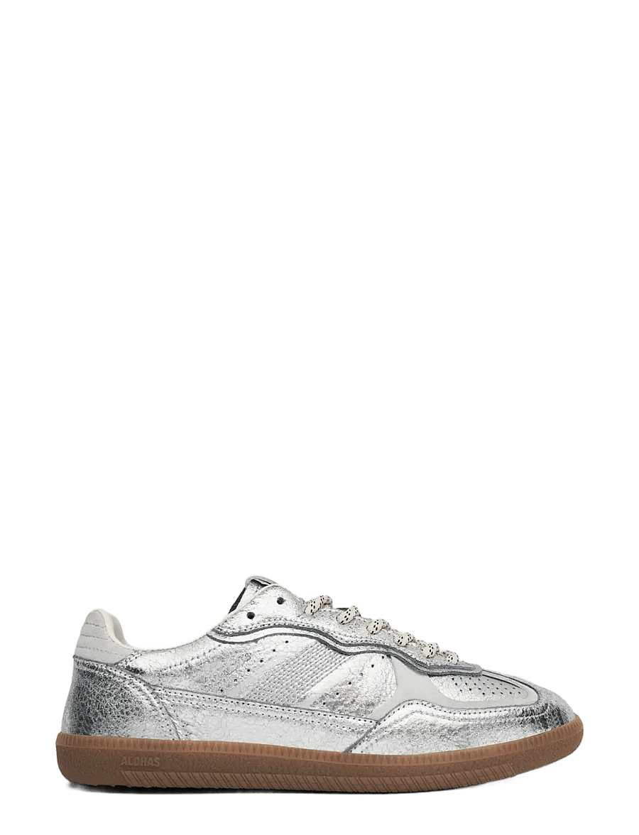 ALOHAS - Tb.490 Shimmer Recycled Silver Cream Leather Sneakers - lave sneakers - silver birch - 2