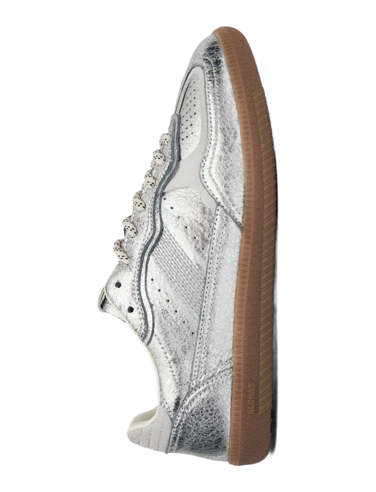 ALOHAS - Tb.490 Shimmer Recycled Silver Cream Leather Sneakers - lave sneakers - silver birch - 4