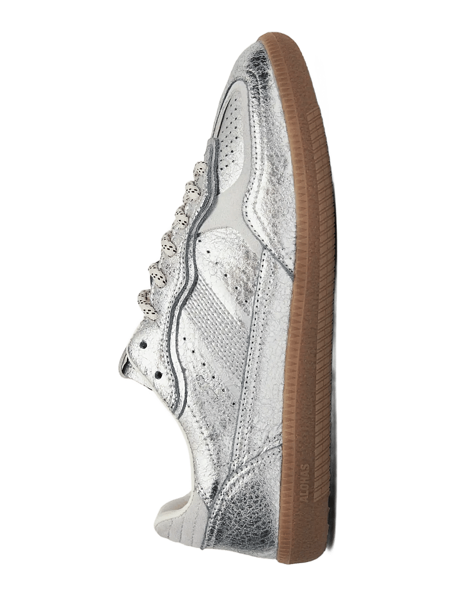 ALOHAS - Tb.490 Shimmer Recycled Silver Cream Leather Sneakers - lave sneakers - silver birch - 4