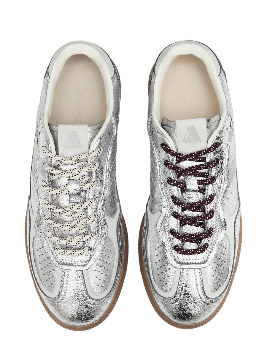 ALOHAS - Tb.490 Shimmer Recycled Silver Cream Leather Sneakers - lave sneakers - silver birch - 5