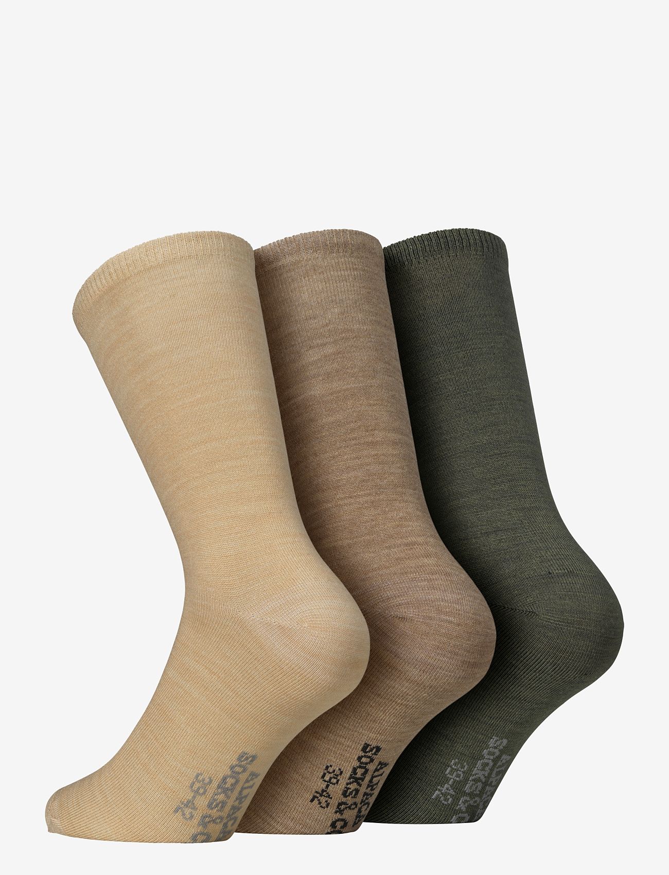 Alpacasocks&Co - Merino Lifestyle 3-pack - crew socks - cream/beige/khaki green - 2