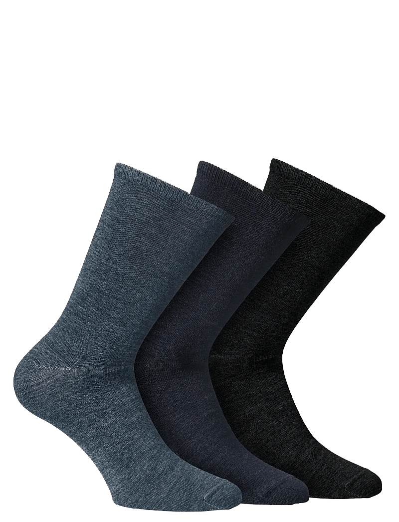Alpacasocks&Co - Merino Lifestyle 3-pack - crew-socken - nero/abisso/fiume - 0