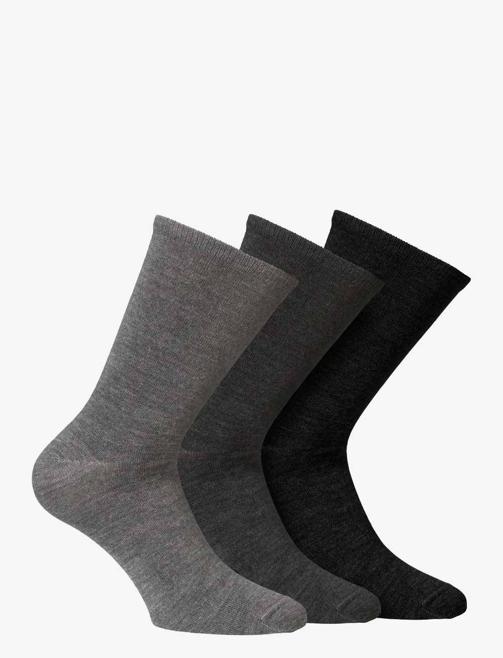 Alpacasocks&Co - Knitted merino socks in 3-pack mixed - vanliga strumpor - nero/ferro/argento - 0