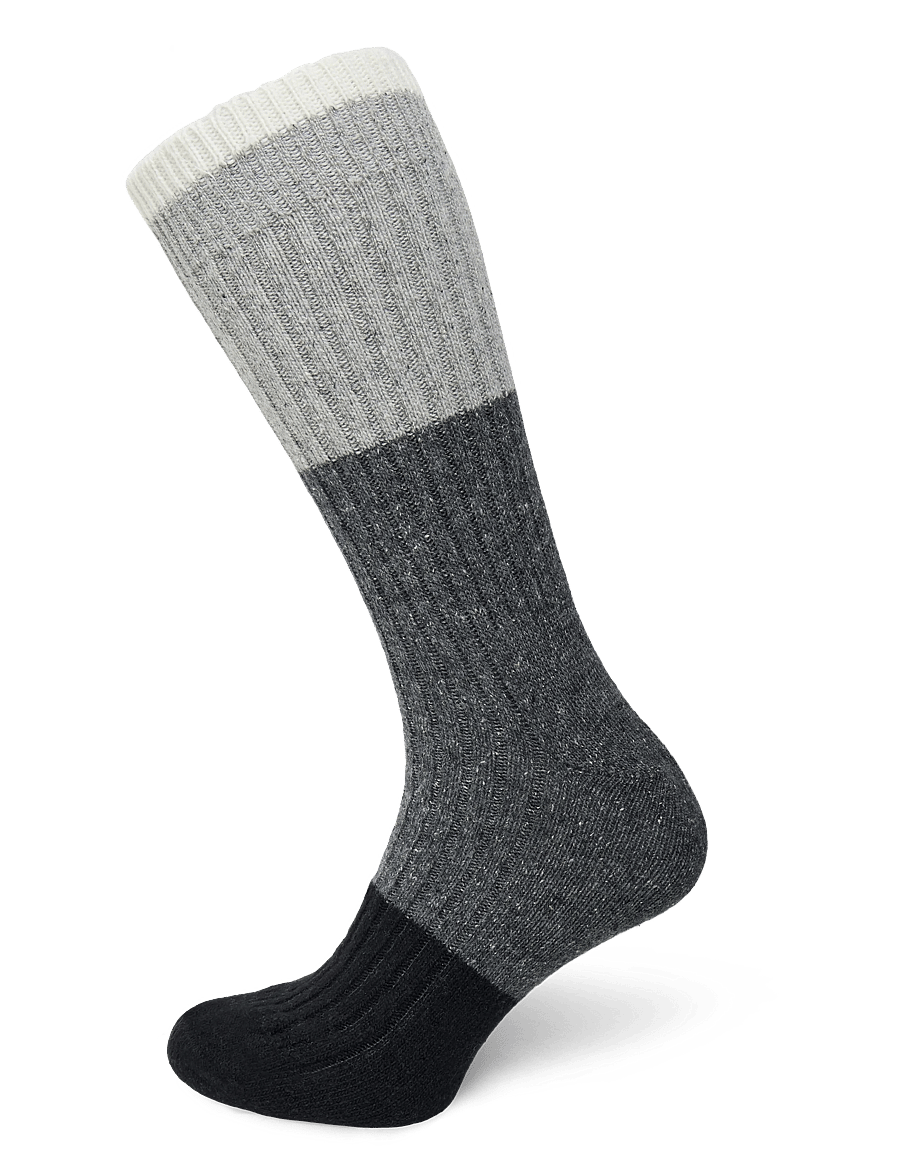 Alpacasocks&Co - Merino Block 1-pack - klassikalised sokid - latte, light grey, steel grey, nero - 0