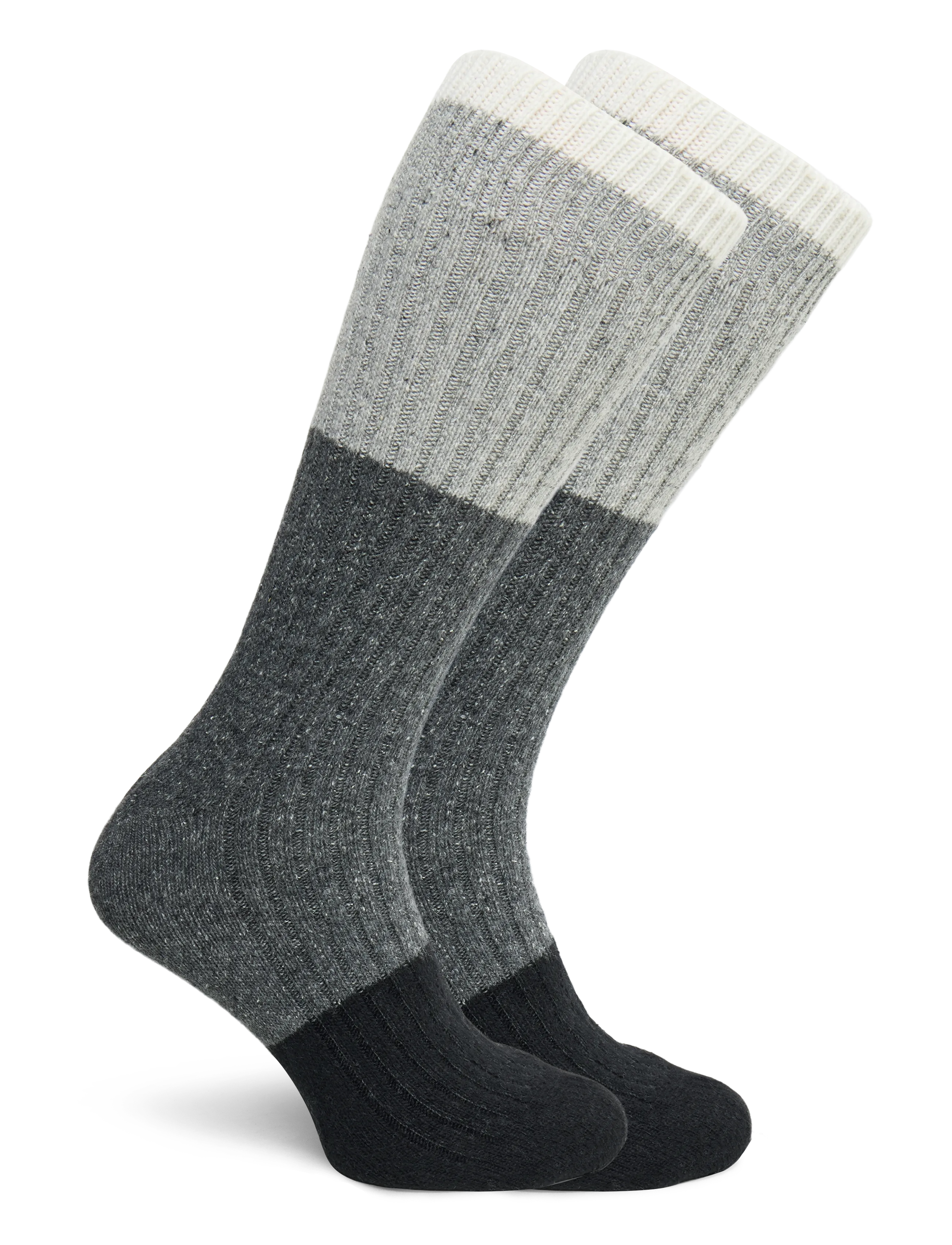 Alpacasocks&Co - Merino Block 1-pack - crew-socken - latte, light grey, steel grey, nero - 1