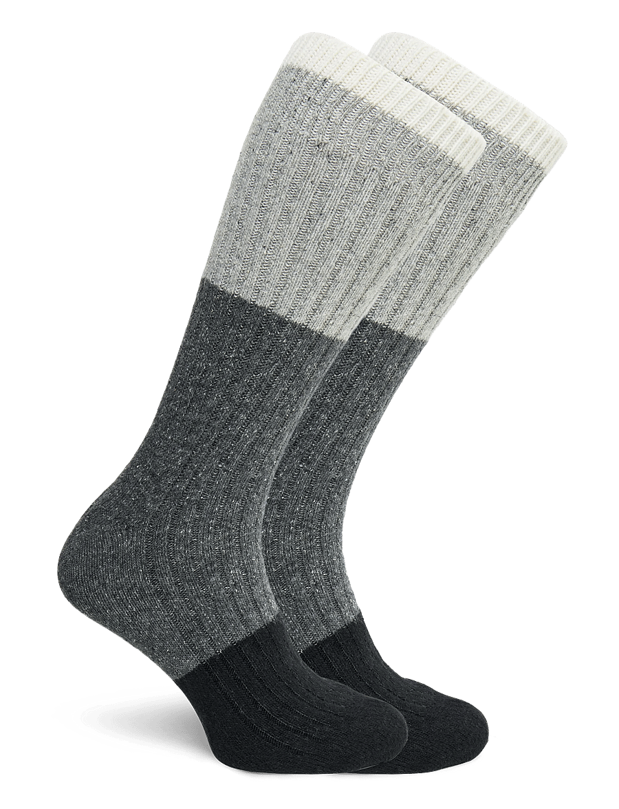 Alpacasocks&Co - Merino Block 1-pack - crew-socken - latte, light grey, steel grey, nero - 1