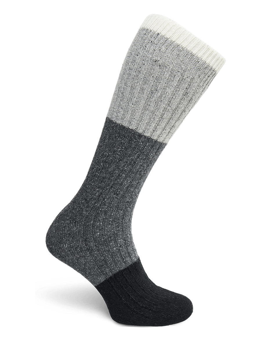 Alpacasocks&Co - Merino Block 1-pack - klassikalised sokid - latte, light grey, steel grey, nero - 1
