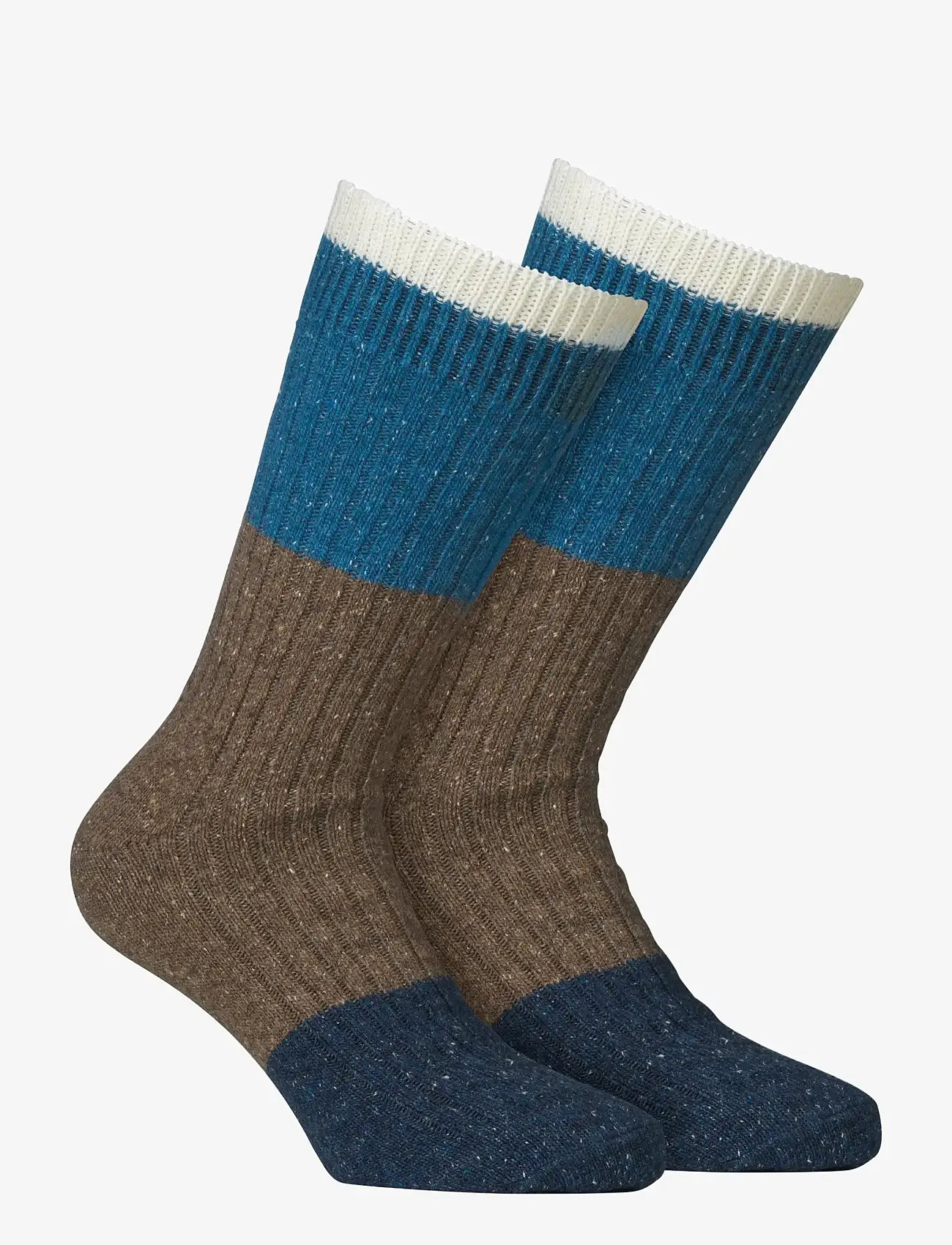 Alpacasocks&Co - Merino Block 1-pack - crew-socken - latte, royal, dark tan, dark blue - 0