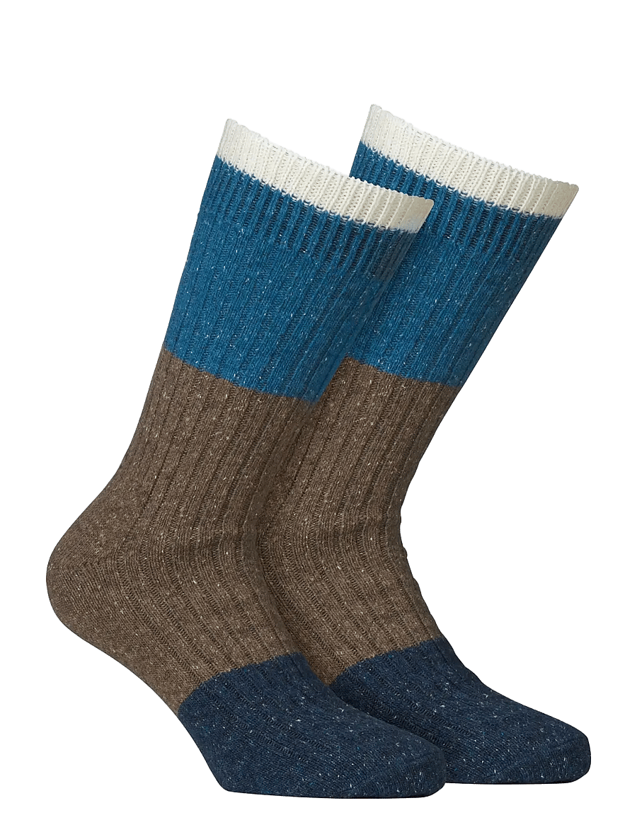Alpacasocks&Co - Merino Block 1-pack - crew sokkar - latte, royal, dark tan, dark blue - 0
