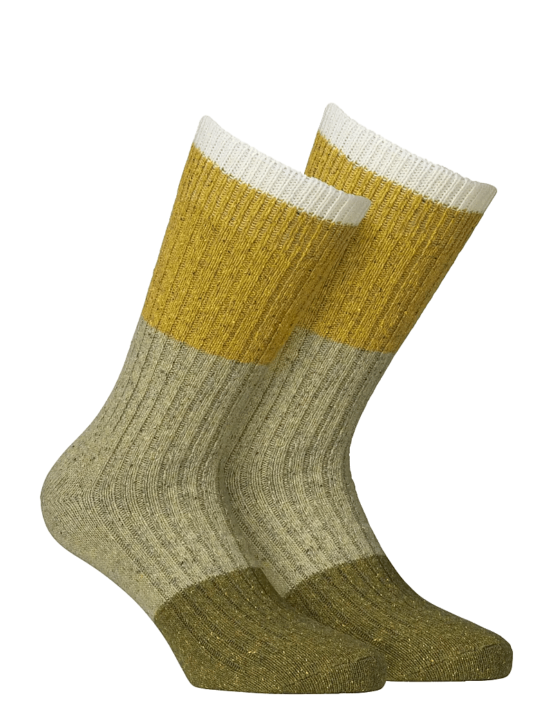 Alpacasocks&Co - Merino Block 1-pack - crew-socken - latte, yellow, lime, green - 0