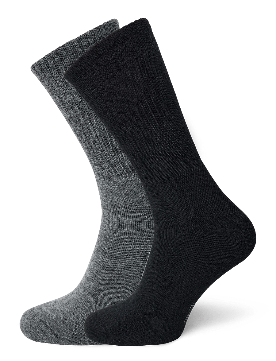 Alpacasocks&Co - Merino Casual 2-pack - tennissocken - black-medium grey - 0