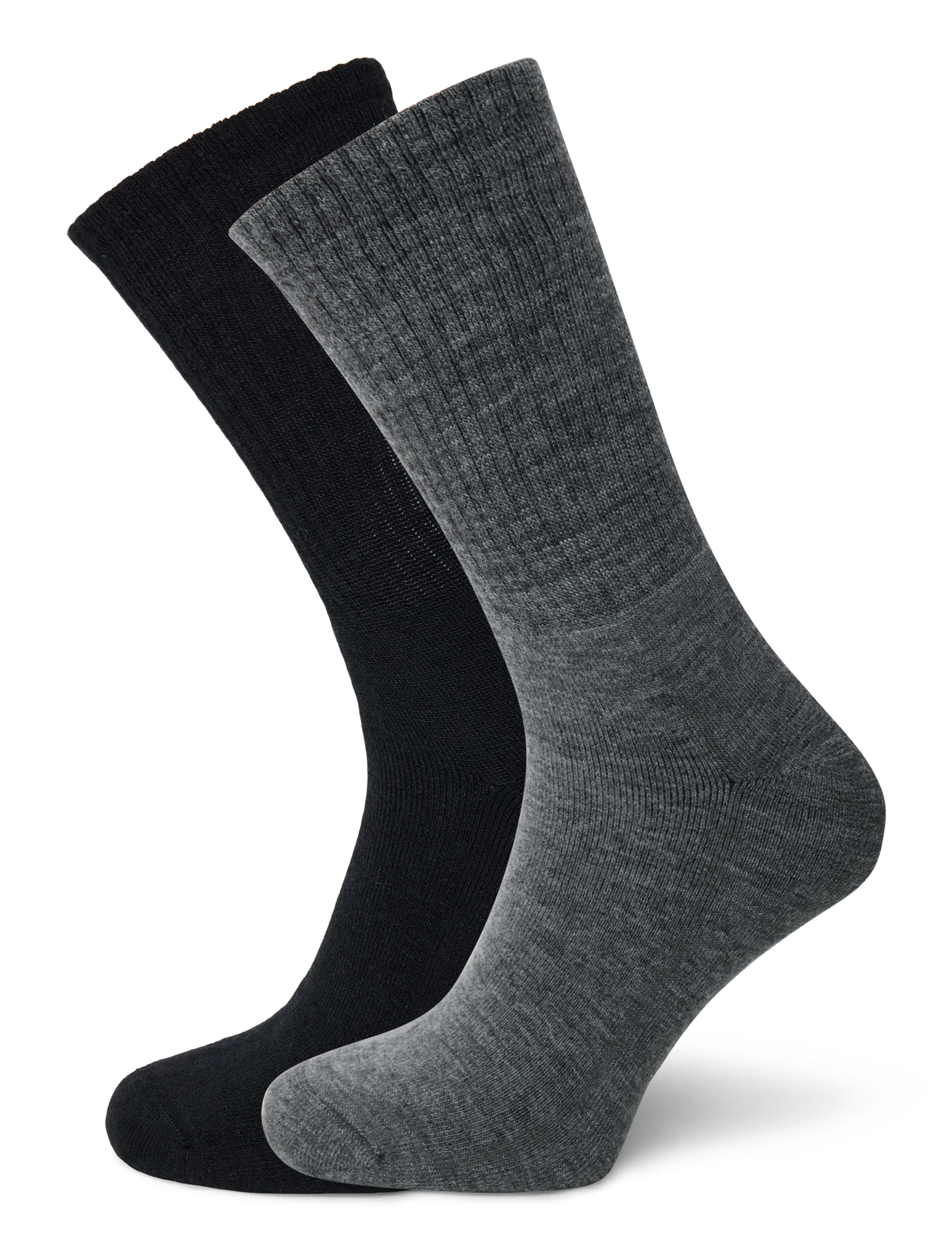 Alpacasocks&Co Merino Casual 2-pack - Socken - BLACK-MEDIUM GREY / grey