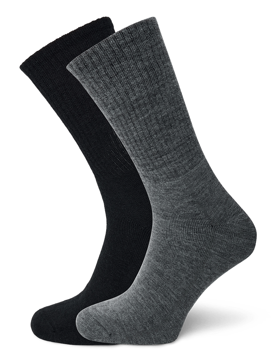 Alpacasocks&Co - Merino Casual 2-pack - tennissocken - black-medium grey - 0