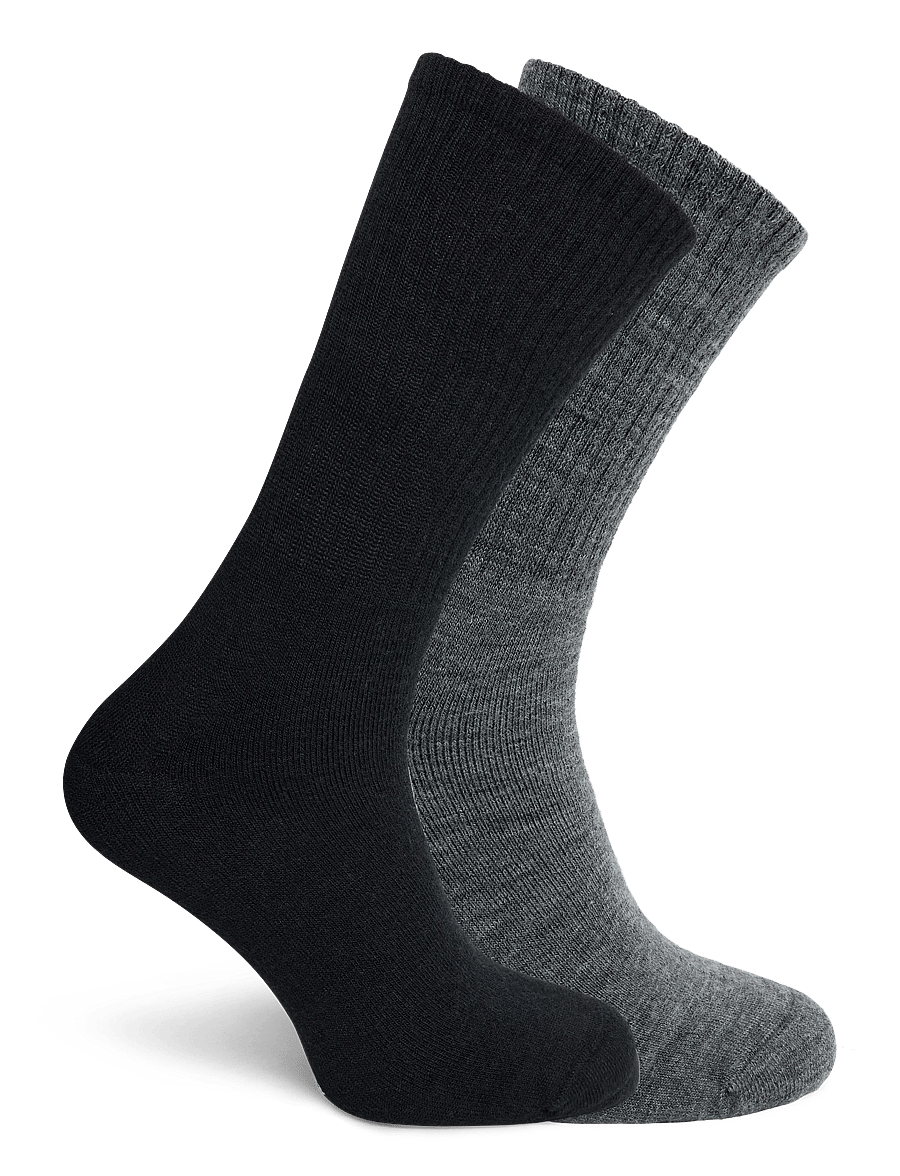 Alpacasocks&Co - Merino Casual 2-pack - tennissocken - black-medium grey - 1
