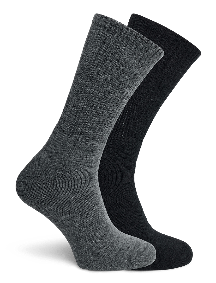 Alpacasocks&Co - Merino Casual 2-pack - tennissocken - black-medium grey - 1