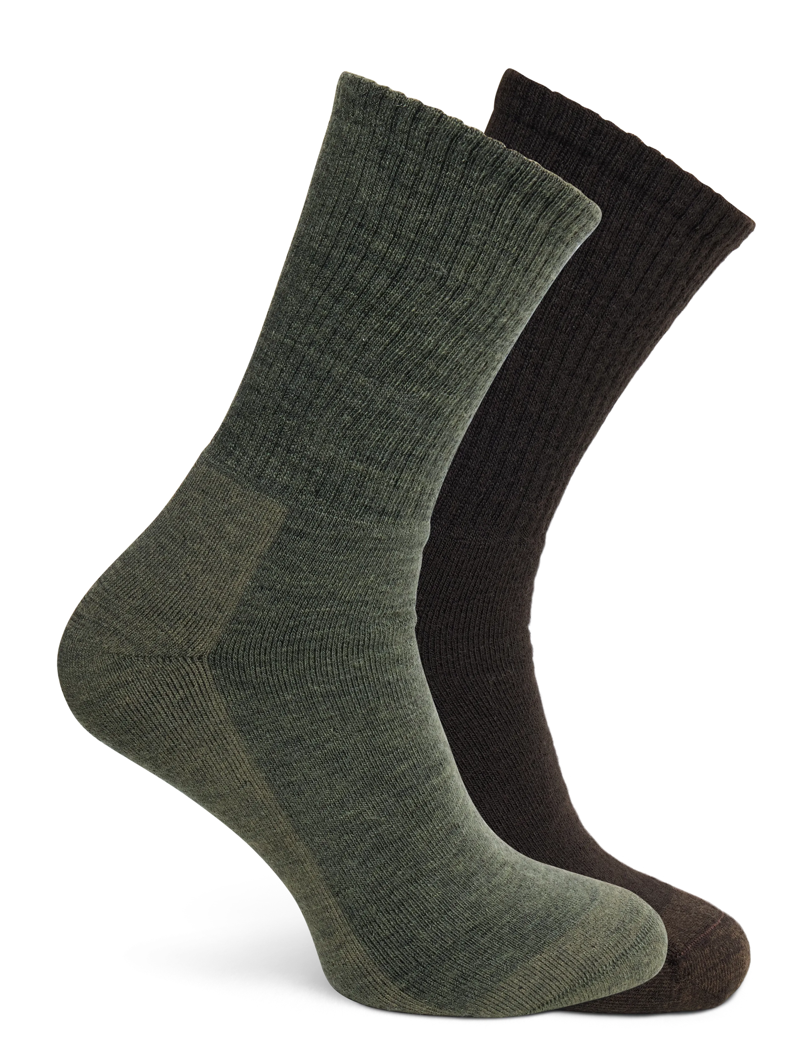 Alpacasocks&Co - Merino Casual 2-pack - crew socks - cafÉ-khaki green - 1