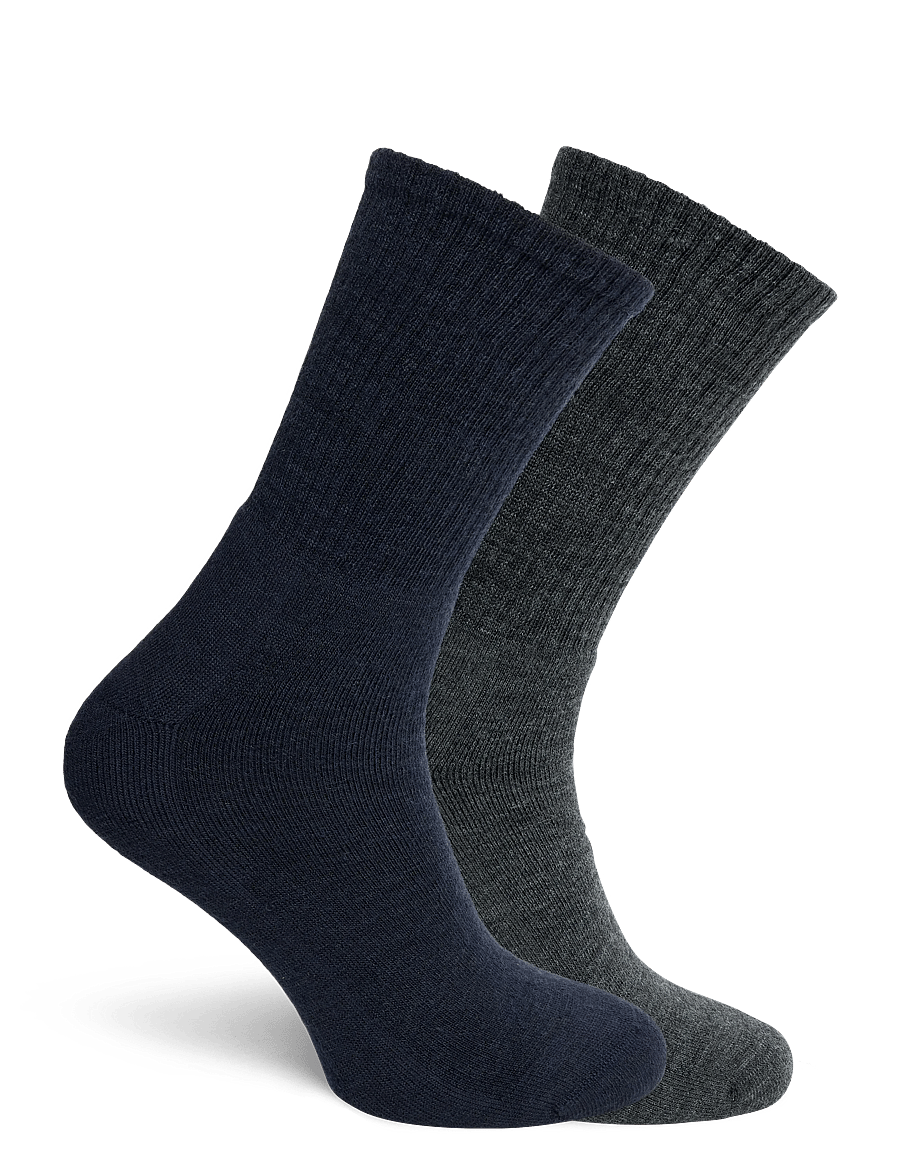 Alpacasocks&Co - Merino Casual 2-pack - vanliga strumpor - dark grey-marino - 1