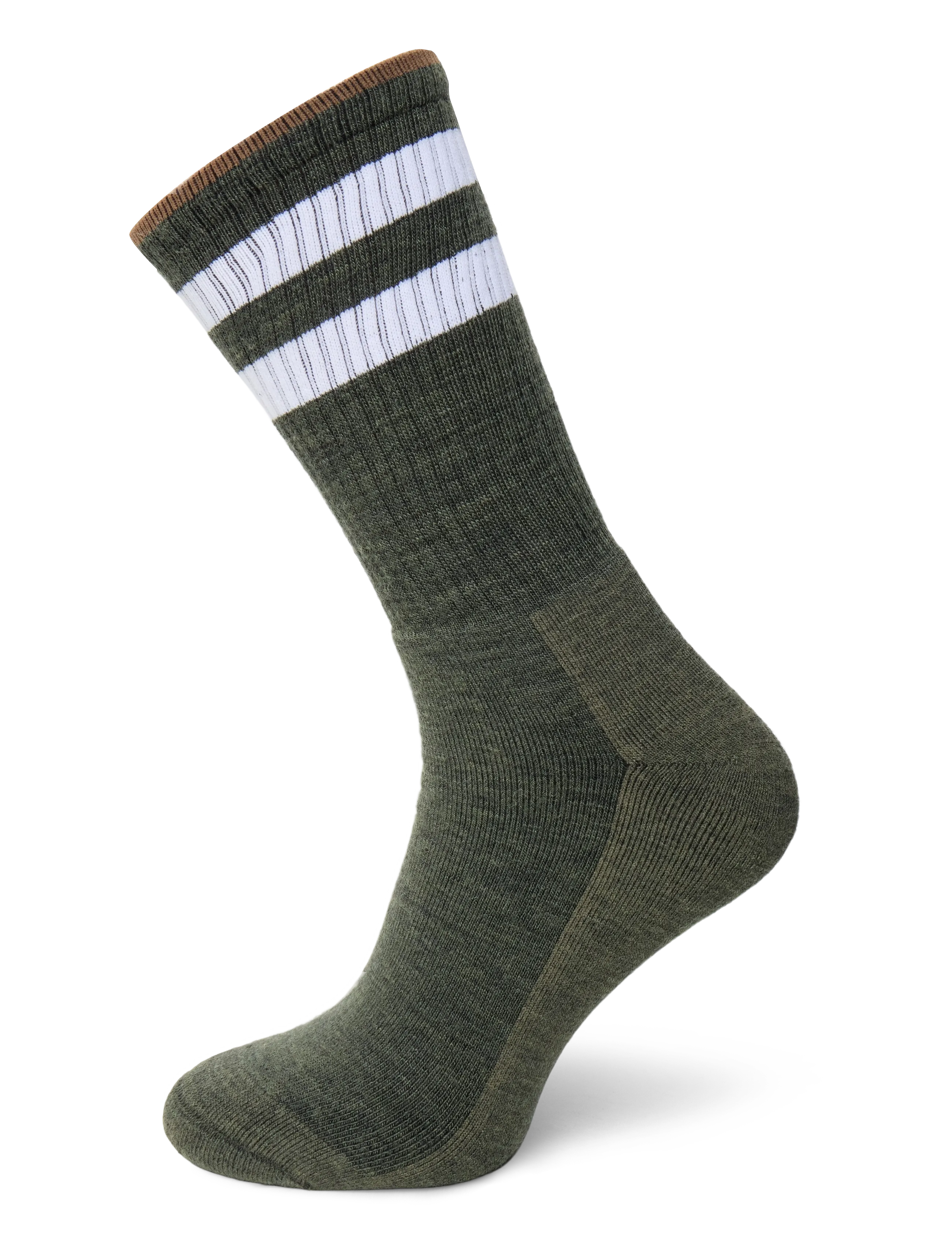 Alpacasocks&Co Merino Casual Stripes 2-pack - Multipack undertøj - GRIGIOVERDE/BIANCO/CHOCLATE / green