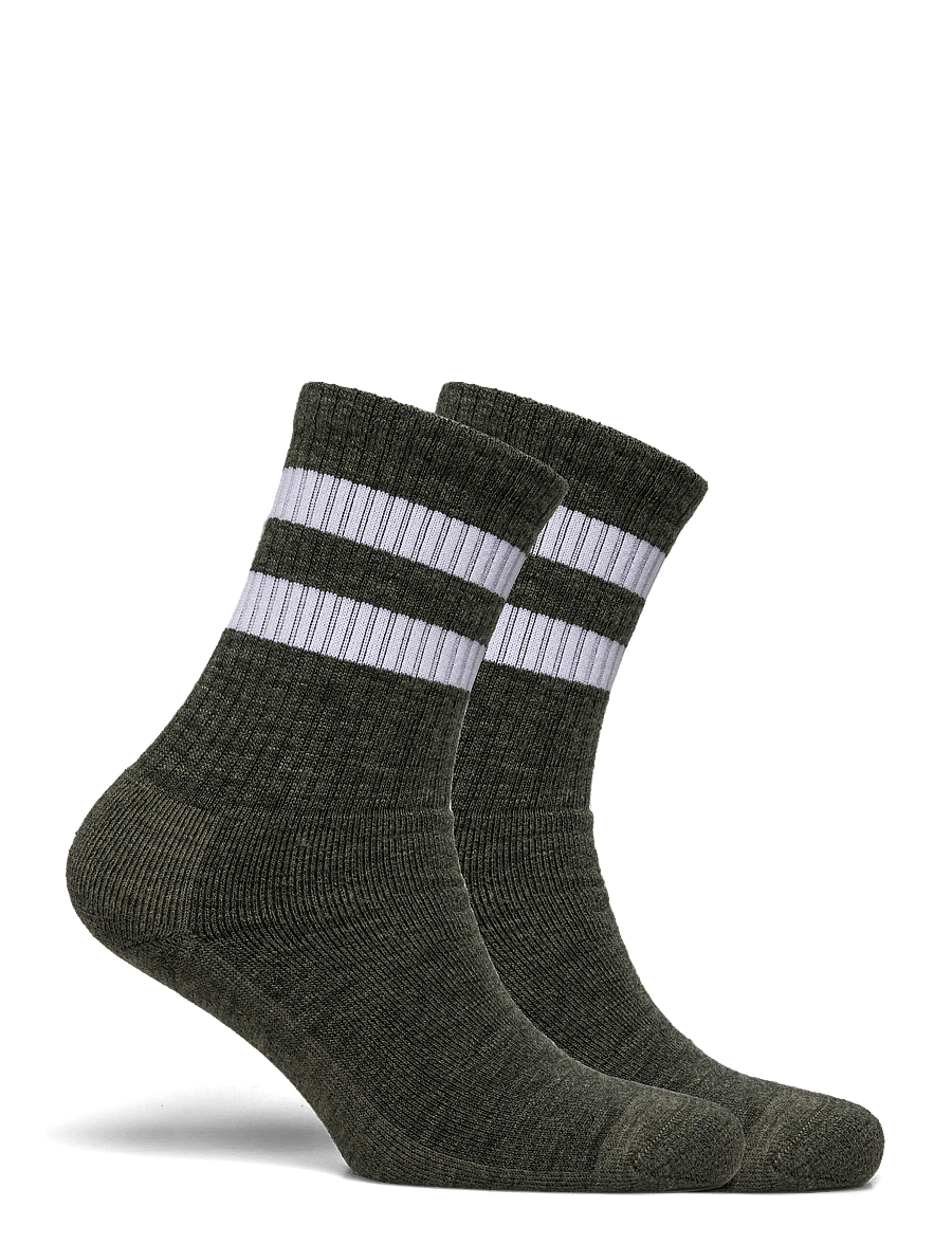 Alpacasocks&Co - Merino Casual Stripes 2-pack - tennissocken - green/white - 1