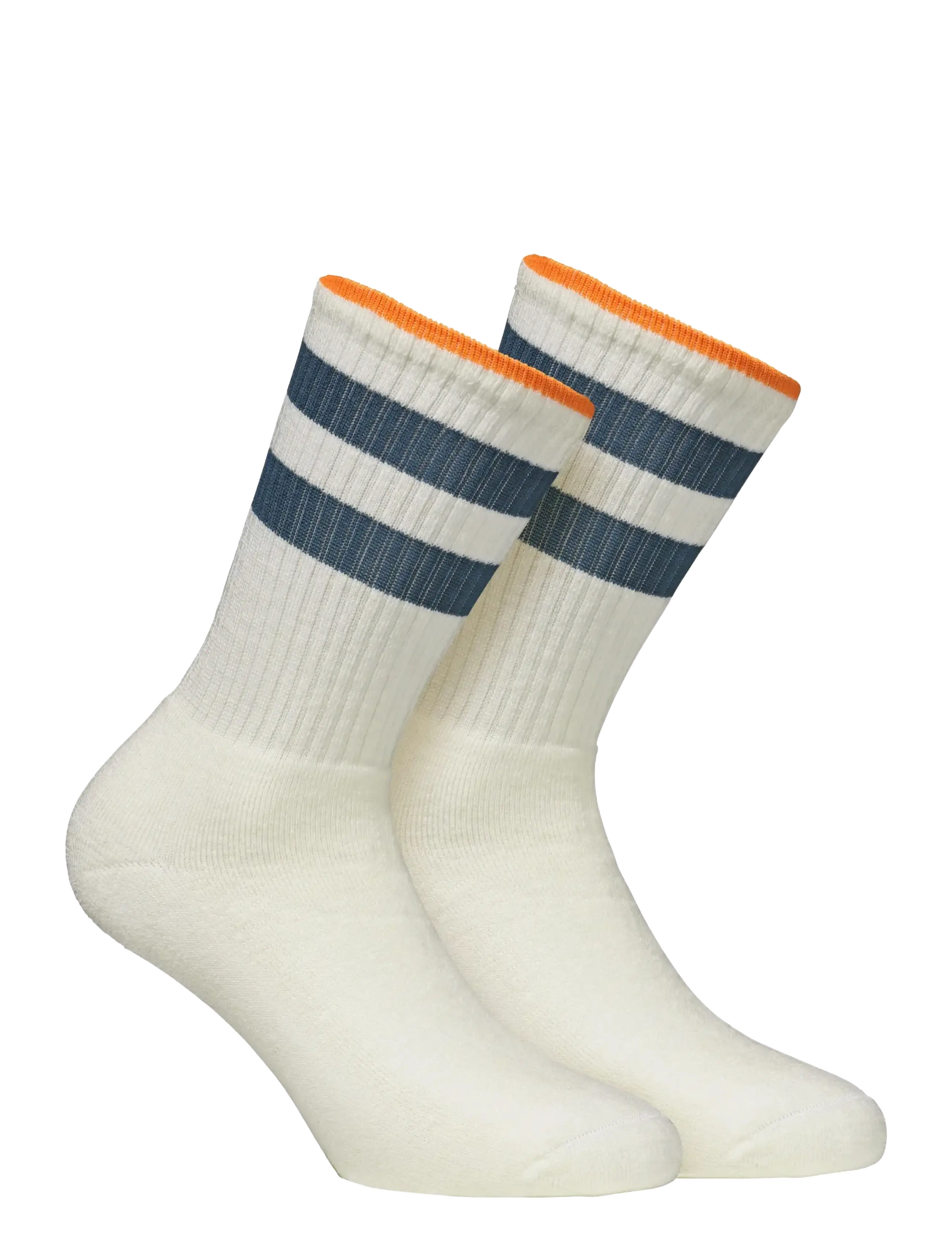 Alpacasocks&Co Knitted merino socks in 2-pack - Alpacasocks&Co - LATTE/AZAFATA/NARANJA / navy