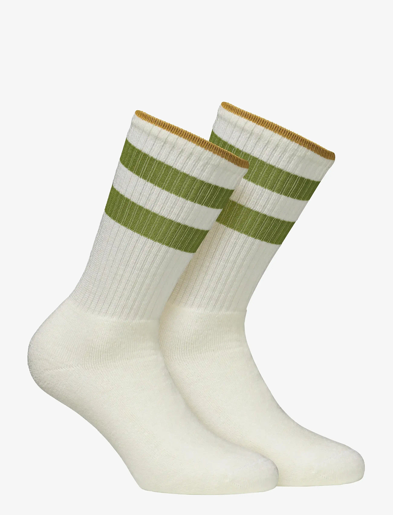 Alpacasocks&Co - Merino Casual Stripes 2-pack - crew-socken - latte/laurel/bronze - 0