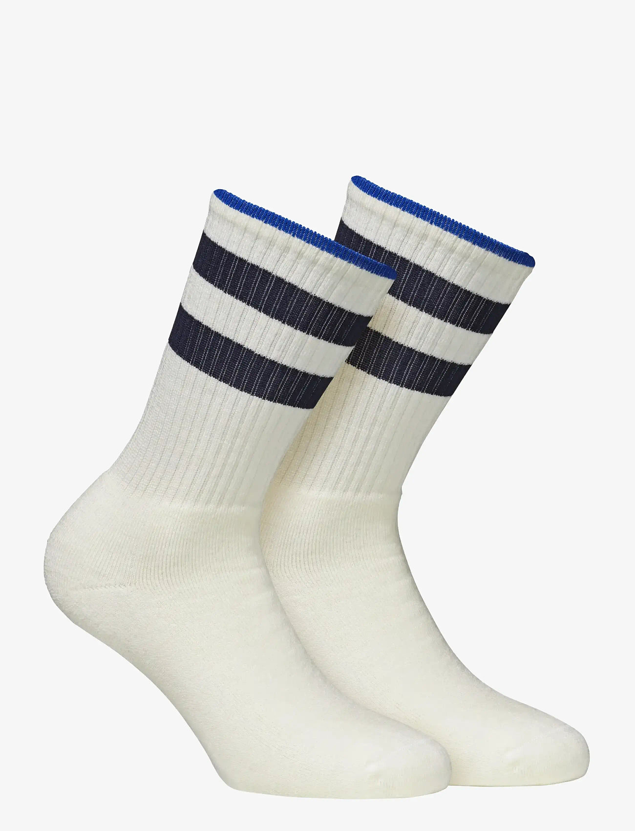 Alpacasocks&Co - Merino Casual Stripes 2-pack - crew-socken - latte/marino/royal - 0